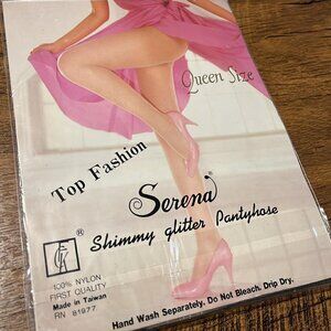 VINTAGE Serena Shimmy Glitter Pantyhose - Queen Size